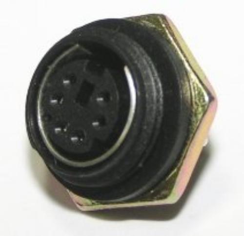 Mini Din Jack Bulkhead Chassis Mount 6 Pin (PS2)